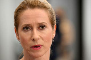 Kaja Kallas, the European Union's high representative for foreign affairs and security policy and vice president of the European Commission talks to journalists in Brussels on 14 July 2025